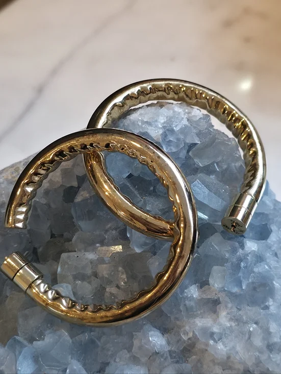 14k Gold Post Jennifer Fisher Hoops - Picture 3 of 9